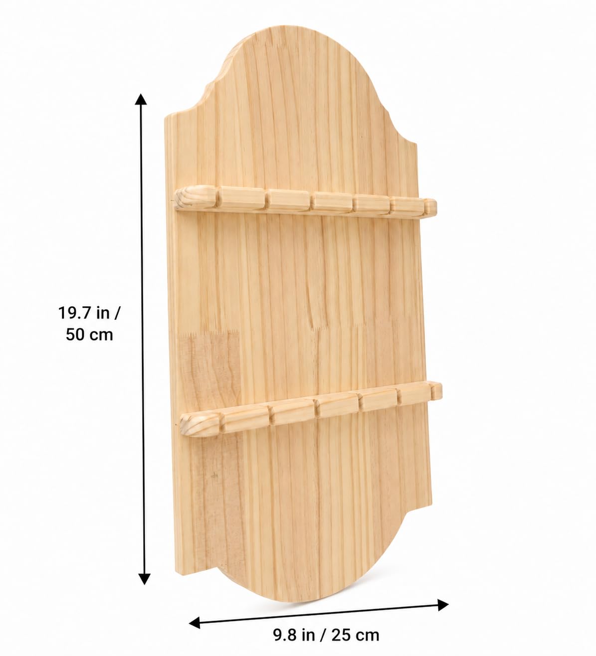 Wall Mounted Wooden Spoon Rack, Rustic Kitchen Utensil Organizer with 2 Shelves and 12 Hooks, Farmhouse Wood Storage Display Rack for Spoons, Ladles, Spatulas, Kitchen Decor