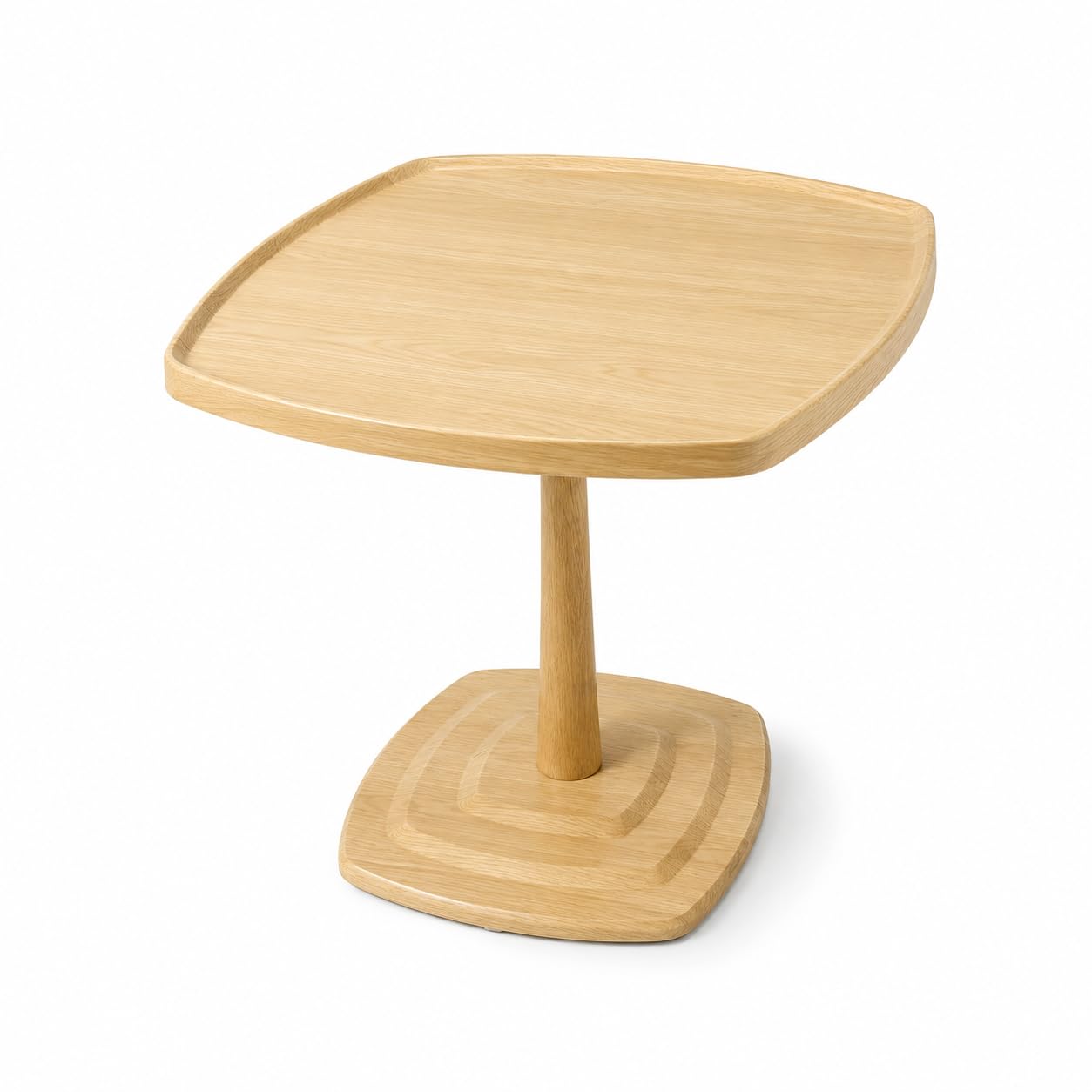 Modern Square Side Table, 23.6" Wood End Table for Living Room, MDF Coffee Table with PVC Waterproof Surface, Small Sofa Table for Apartment, Bedroom, Lounge, Walnut Finish