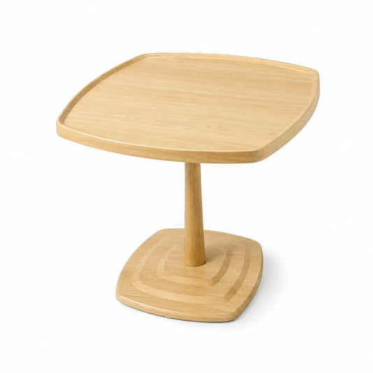 Modern Square Side Table, 23.6" Wood End Table for Living Room, MDF Coffee Table with PVC Waterproof Surface, Small Sofa Table for Apartment, Bedroom, Lounge, Walnut Finish