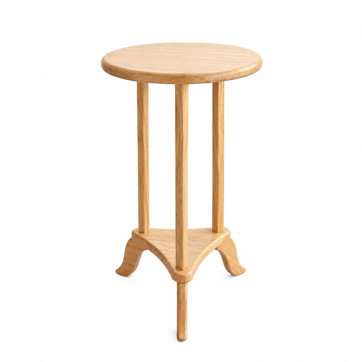 Vintage Round End Table, 13.4" Small Wooden Side Table with 3 Legs, Rustic Accent Table for Living Room, Bedroom, Sofa Side, Bedside Nightstand