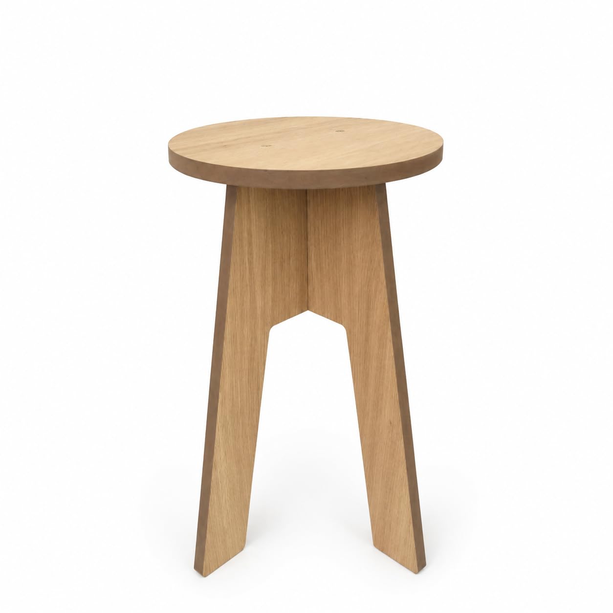 Round Wooden Side Table, Modern Accent End Table with Solid Wood Legs, Small Coffee Table for Living Room, Bedroom & Balcony, Easy Assembly, Natural Oak Finish