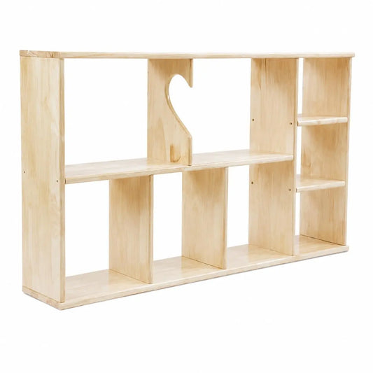 39.4 Inch Wall Mounted Bookshelf, Wooden Floating Shelf Organizer, Modern Display Storage Rack for Living Room Bedroom Office, Natural Wood Finish