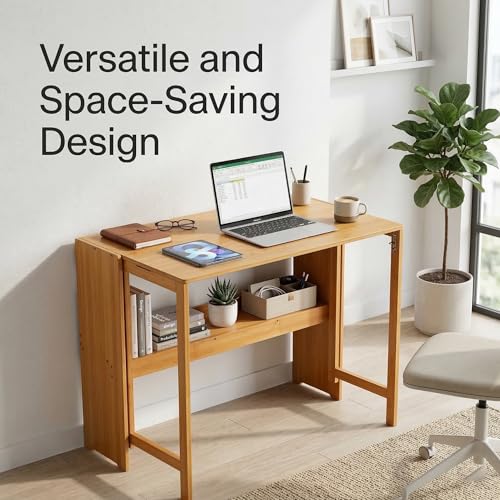 Computer Desk with Storage Shelf, Small Writing Desk for Home Office, Wooden Study Table with Bookshelf for Small Spaces, 32.7'' Work Desk