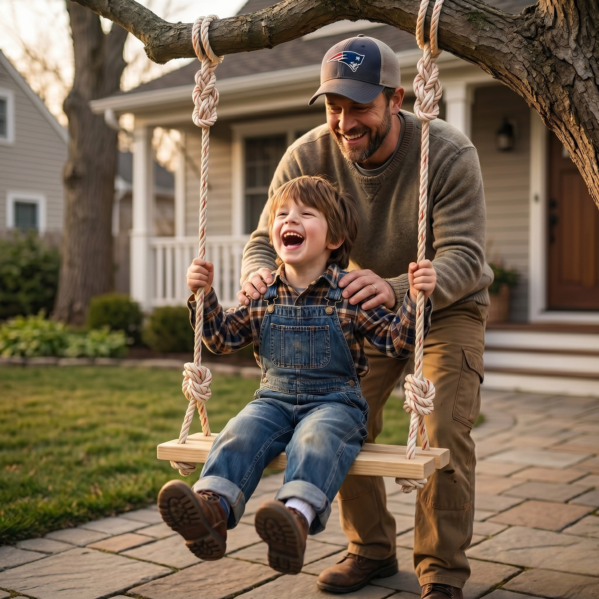 Rubberwood Swing Seat – Waterproof Outdoor Tree Swing for Kids & Adults – Heavy Duty Wooden Swing with 20ft (6m) Adjustable Rope – Perfect for Backyard, Patio, Garden & Playground