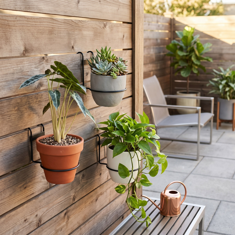 3-Pack Wall Mounted Plant Holders – Heavy-Duty Metal Flower Pot Rings for Round and Square Pots – Versatile Hanging Brackets for Indoor Outdoor Succulents, Cacti & Tropical Foliage (Pots Not Included)