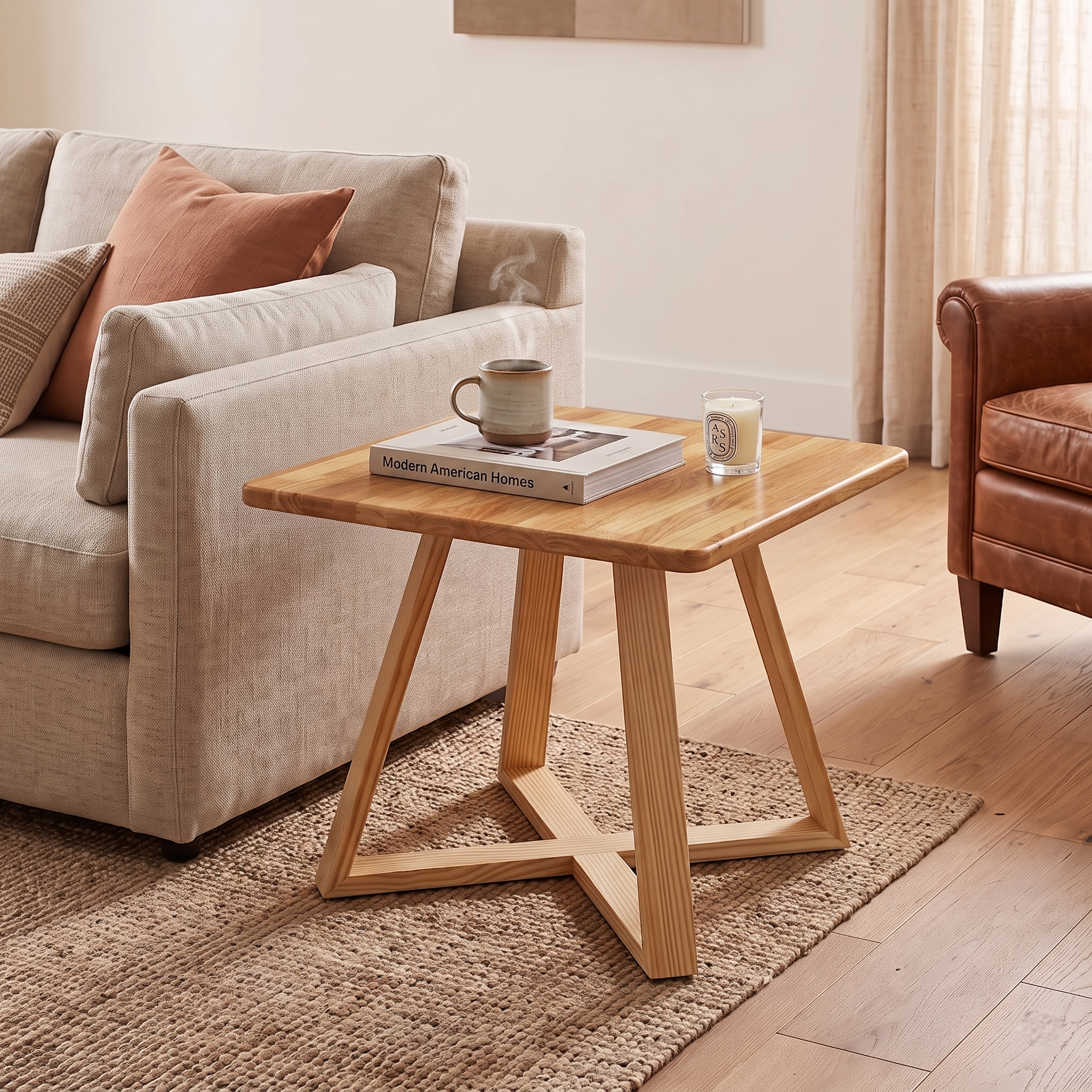 Square Wooden Table Top Rubber Wood for Dining Restaurant Home DIY Coffee Serving Indoor Outdoor Use Ruberwood End Table Nightstand