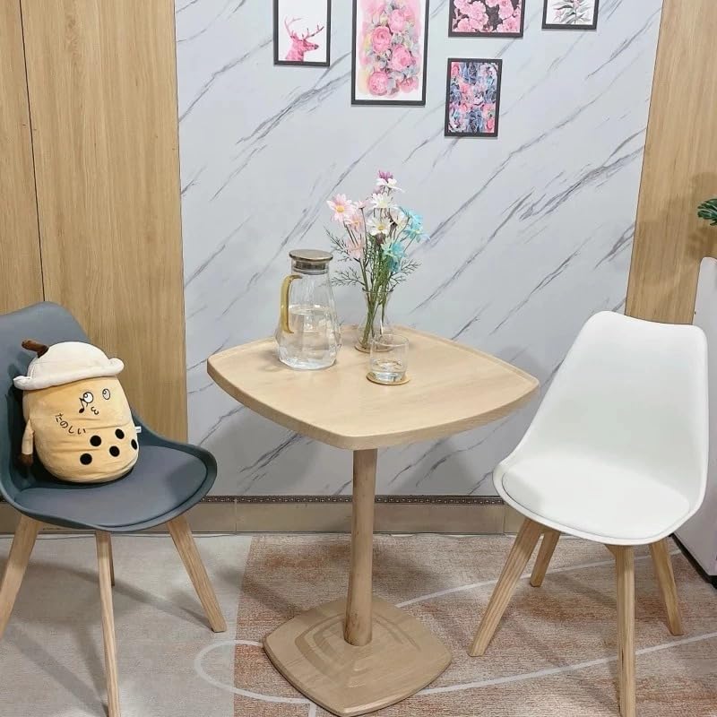 Modern Square Side Table, 23.6" Wood End Table for Living Room, MDF Coffee Table with PVC Waterproof Surface, Small Sofa Table for Apartment, Bedroom, Lounge, Walnut Finish