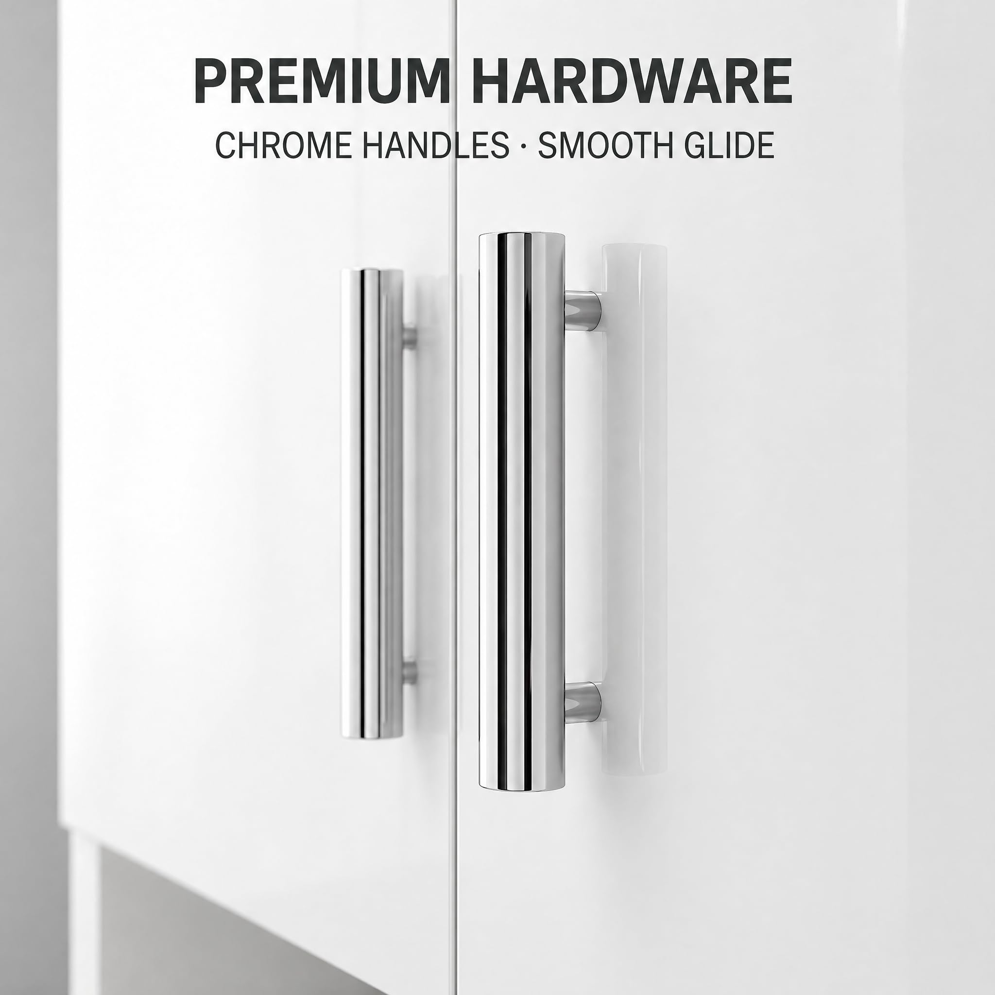 Kikbo Wall Mounted Kitchen Cabinet, 2-Door MDF Storage Cupboard, 23.6"x11.8"x31.5" (60×30×80cm), Modern Hanging Wall Cabinet for Small Kitchen, Bathroom, White