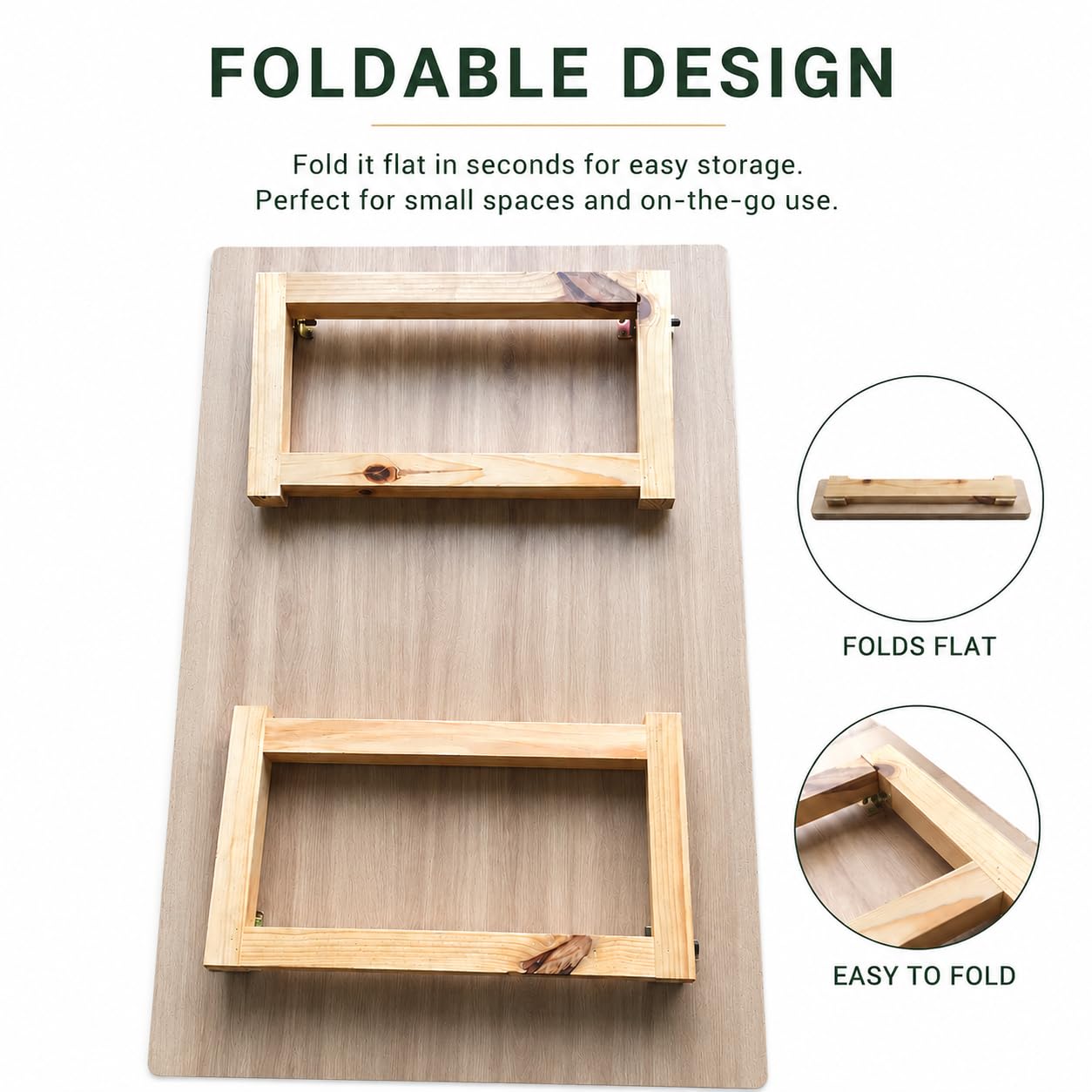 Foldable Floor Table with Folding Legs, Low Coffee Table, Wood Grain MDF Top, Portable Laptop Desk for Living Room, Bedroom, Study, Dining and Floor Seating, 39.4 x 23.6 Inch