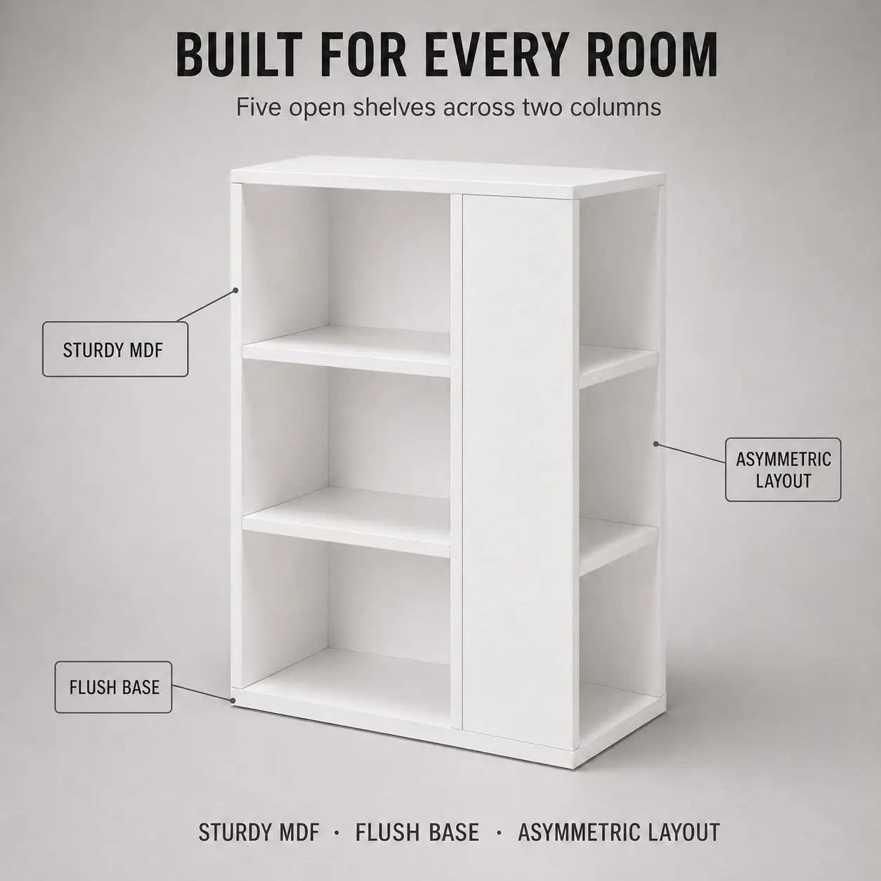 Kikbo Corner Bathroom Storage Shelf, 3-Tier Waterproof Wood Plastic Composite Organizer, Freestanding Small Space Storage Rack for Bathroom, Living Room, Kitchen, White (23.6 x 9.8 x 32.7 in)