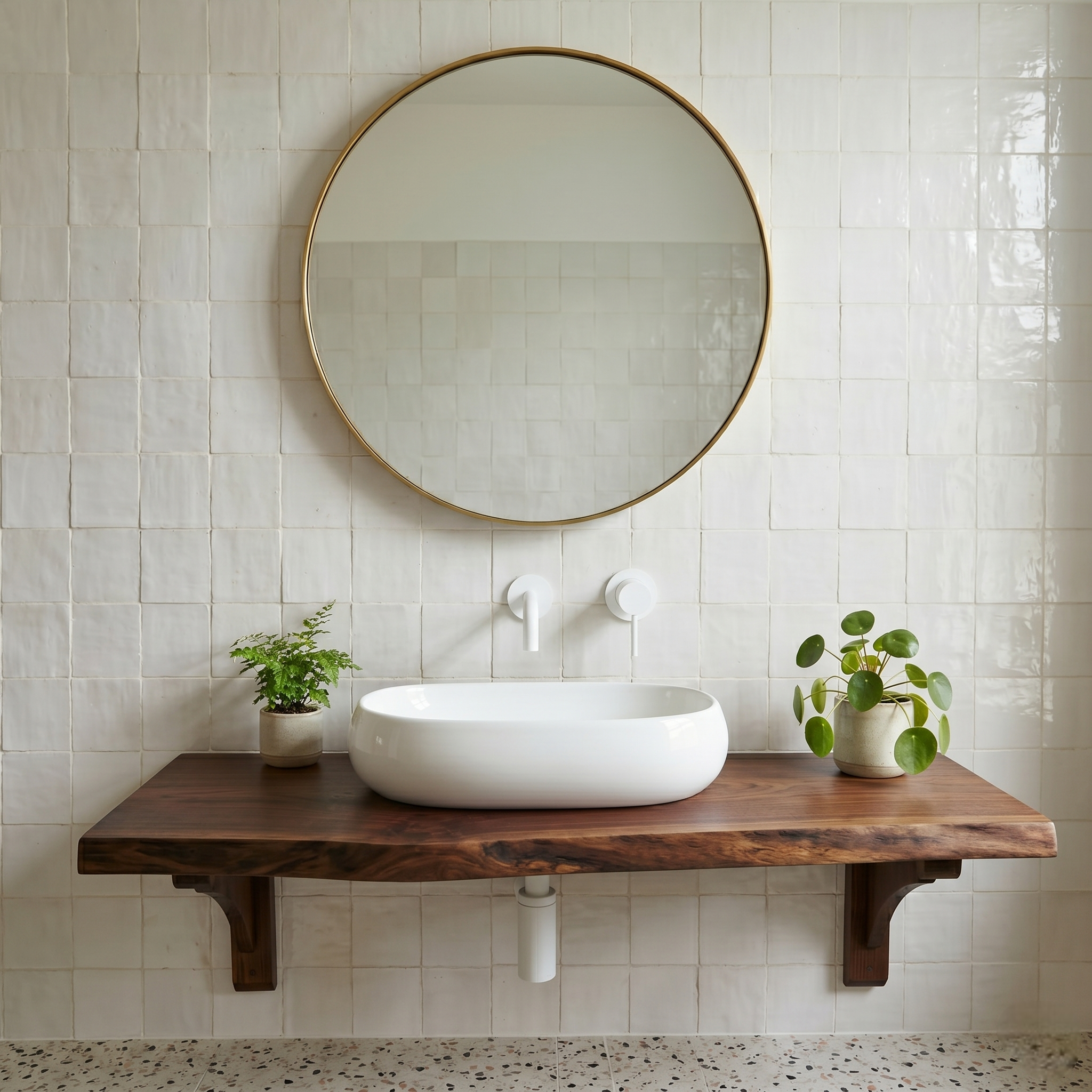 Live Edge Solid Wood Bathroom Vanity Top – 2-Inch Thick Rustic Floating Shelf for Vessels Sinks – Natural Edge Wood Slab for Lavabo & Countertops – Available in Multiple Lengths