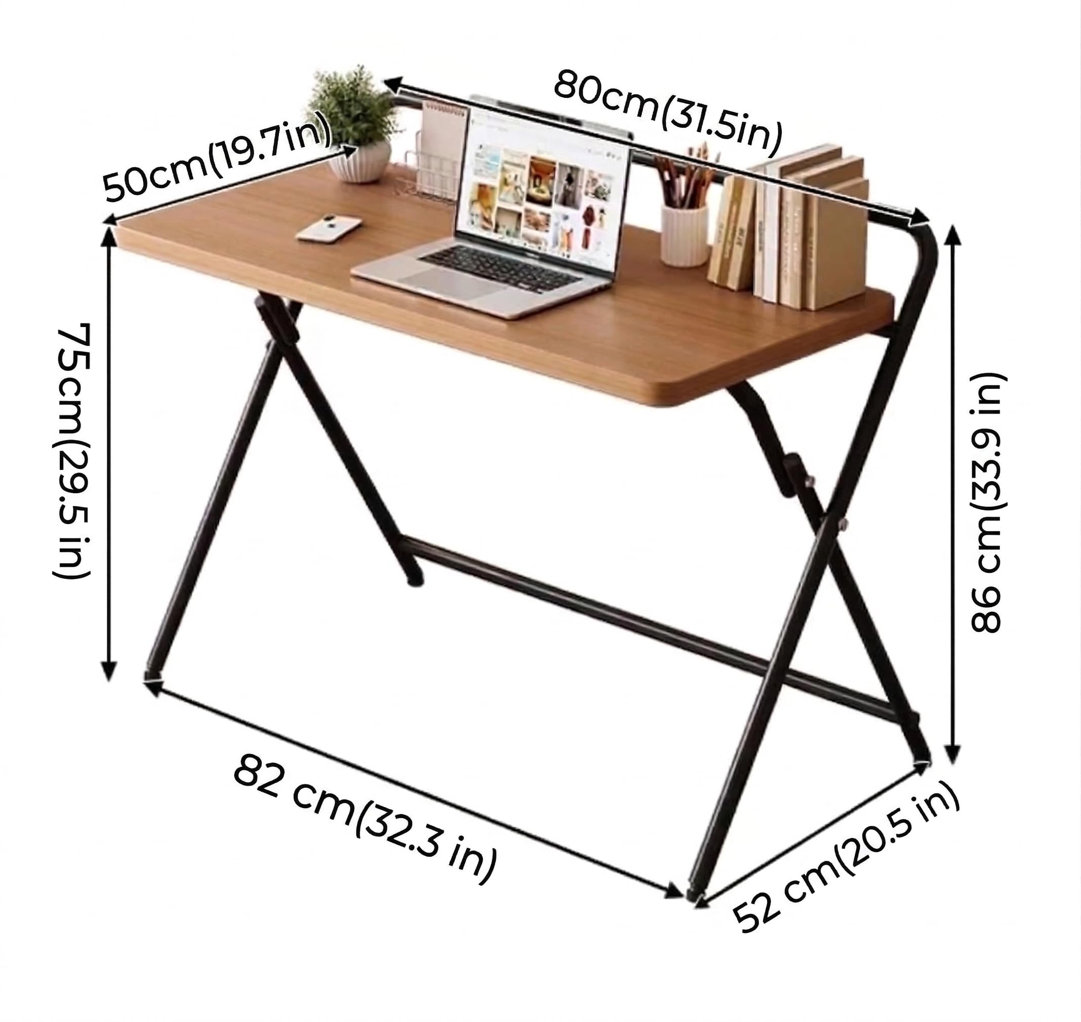 Kikbo Folding Desk Portable - 31.5" x 19.7" Fast Foldable Desk for Small Spaces, Home Office, Events, Study, School, Homework and Gaming