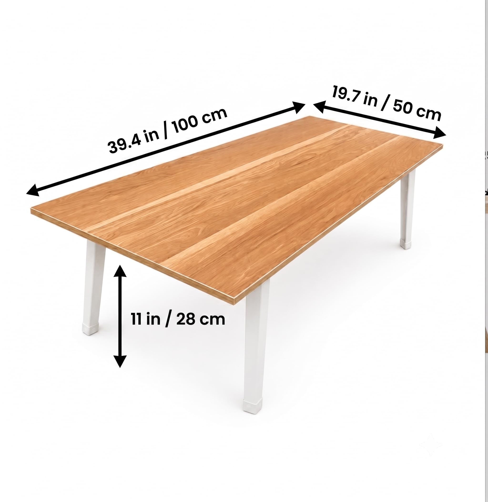 Foldable Floor Table 39.4 x 19.7 Inch, Portable Low Folding Desk for Study, Laptop Workstation, Bed Table, Space Saving Folding Coffee Table for Living Room, Bedroom, Wood Grain