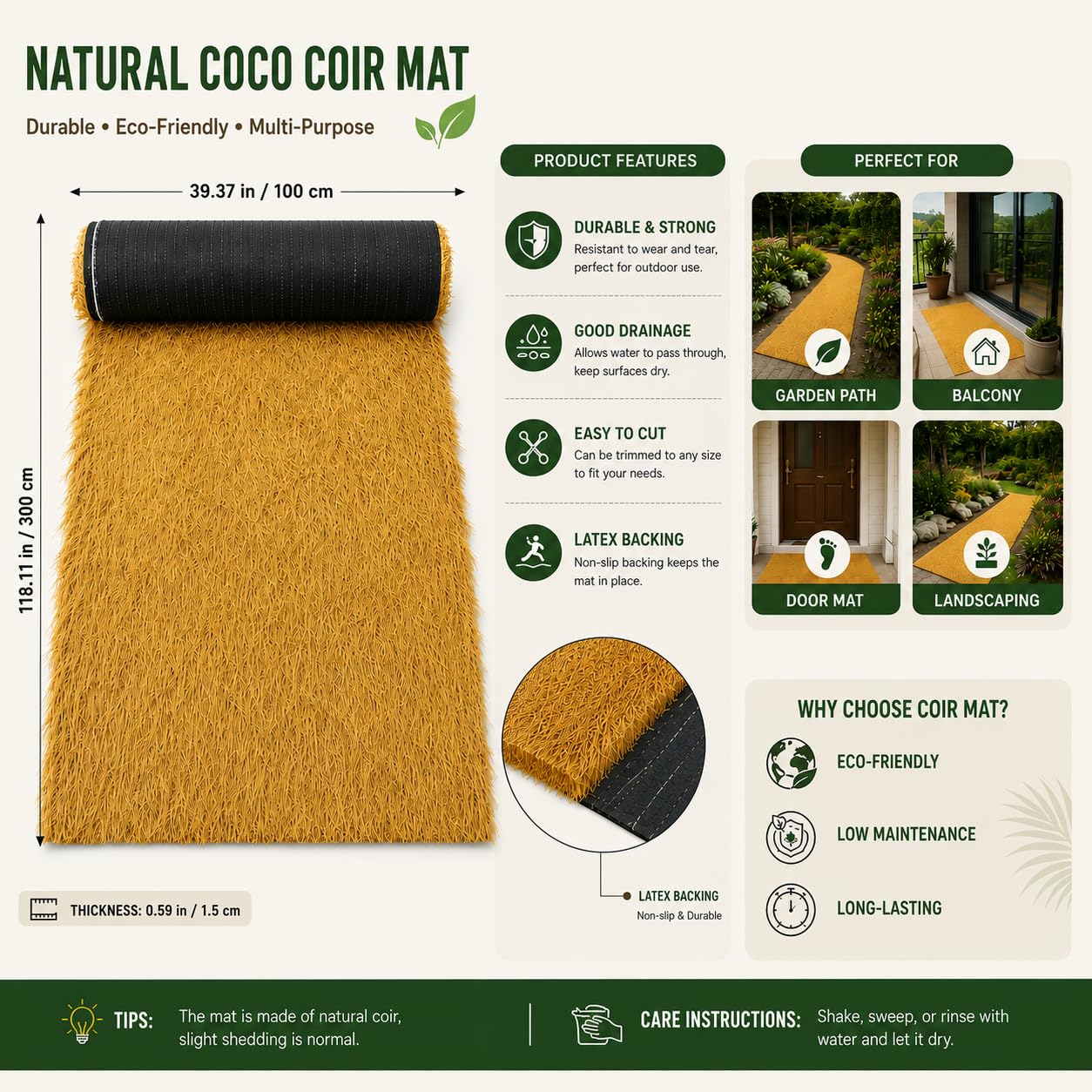 Artificial Thatch Roll for Tiki Bar Roof and Gate Decoration - Weatherproof Fire Resistant Synthetic Straw Roofing Panel - Yellow 3.3 x 9.8 Feet