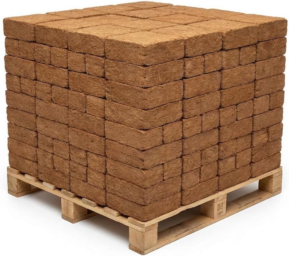200 x 11 lbs (5kg) Bulk Bricks Coconut Coco Peat Coir Pith - Organic Material Plant Growth, Farming, Nursery, Pot Plants - Delivery via Pallet 2200lbs (1000kg)