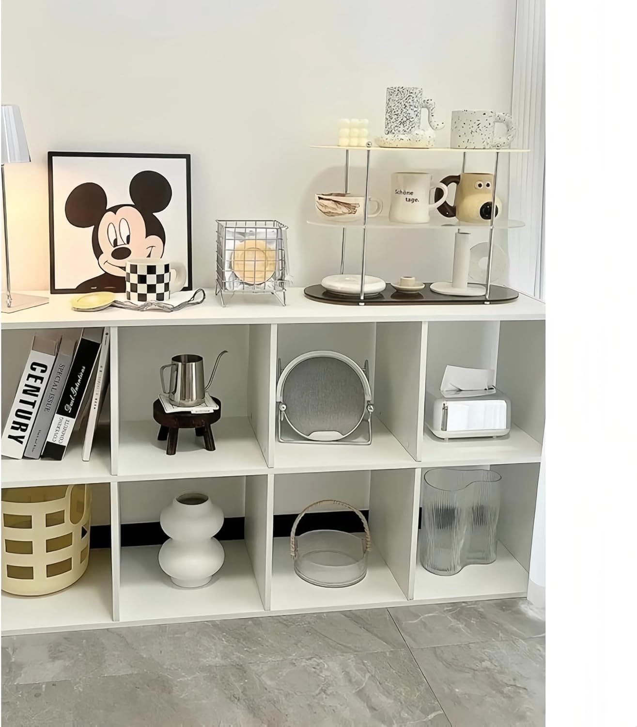 8 Cube Wooden Storage Boxes or Bookshelf – Large Floor Storage Organizer, Modern Cube Display Shelf for Books, Décor, and Office or Bedroom Use