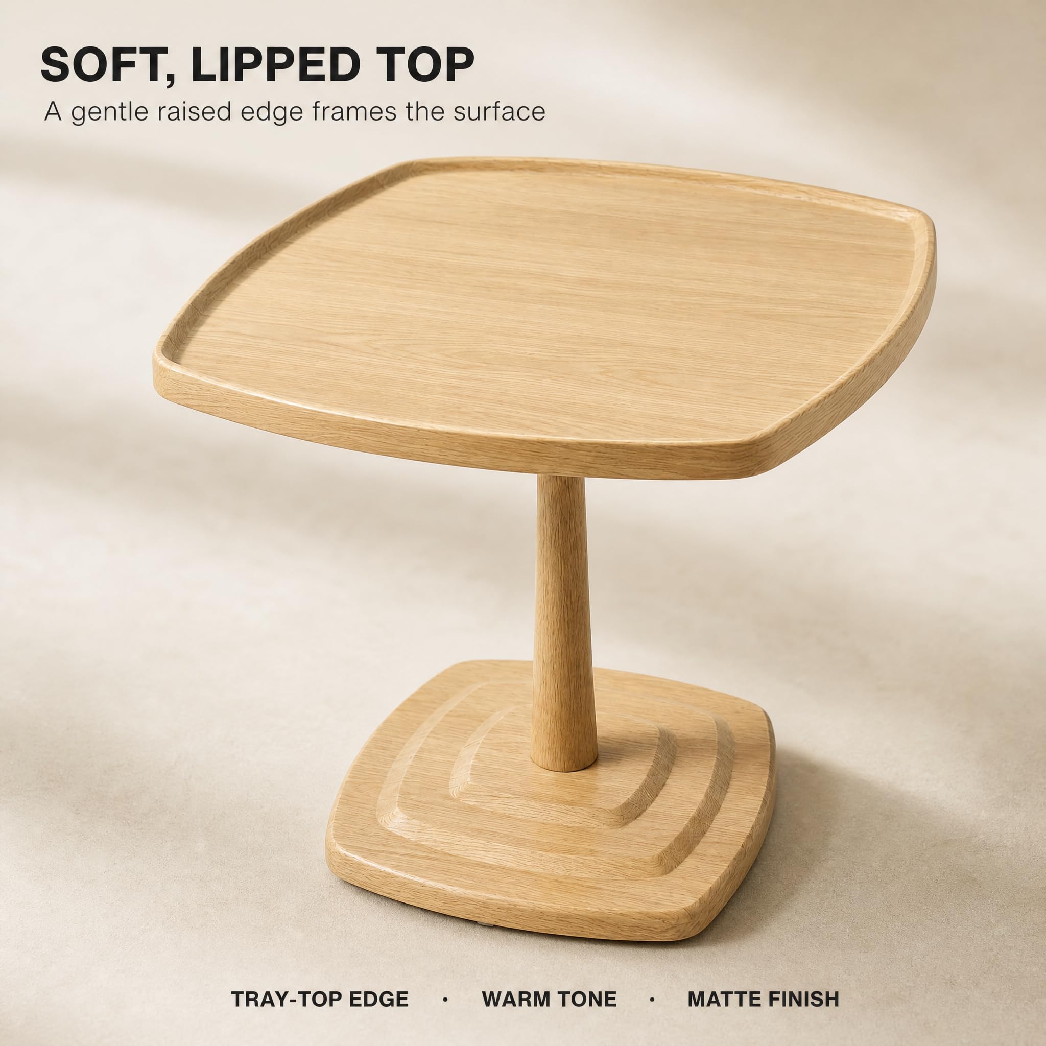 Modern Square Side Table, 23.6" Wood End Table for Living Room, MDF Coffee Table with PVC Waterproof Surface, Small Sofa Table for Apartment, Bedroom, Lounge, Walnut Finish