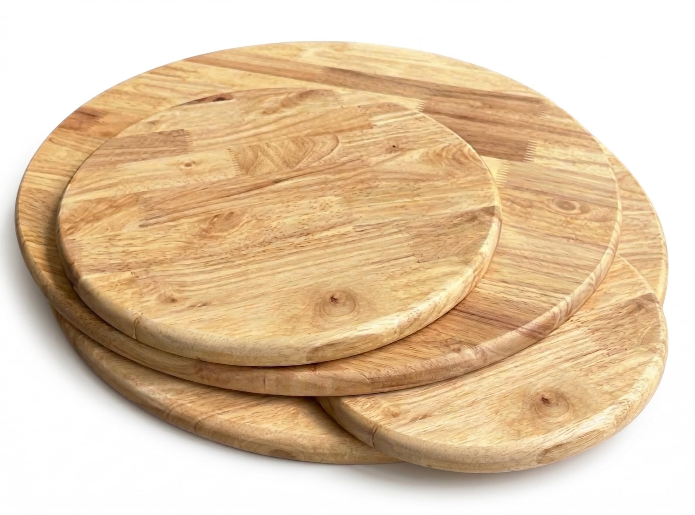 Kikbo Round Wooden Table Top 19.7 Inch (50cm) Rubber Wood for Dining Restaurant Home DIY Coffee Serving Indoor Outdoor Use Ruberwood End Table Nightstand