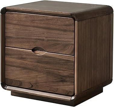 Wood Nightstand with Drawer, Modern Bedside Table Storage Cabinet, Solid Wood Look End Table for Bedroom, Living Room, Small Space Organizer, 17.7”L x 15.7”W x 18.9”H, Walnut