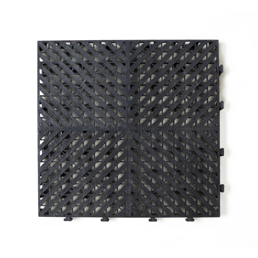 324 Pieces - Heavy-Duty Plastic Floor Covering Tile – Anti-Slip Interlocking Tile for Garage, Car Wash, and Workshop Flooring