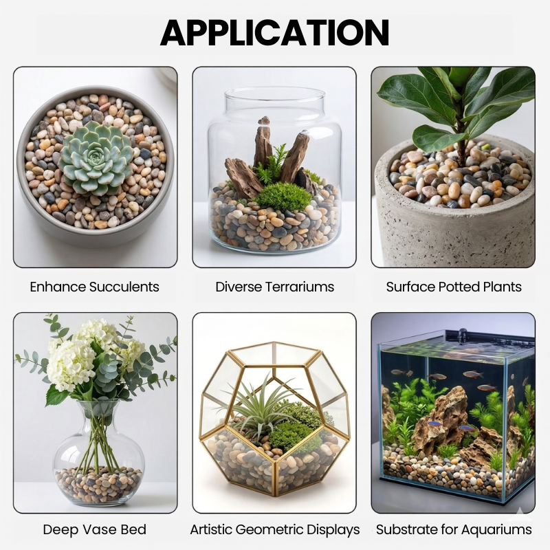 Natural River Pebbles - Decorative Small Stones for Fish Tanks, Aquariums, and Aquascaping - Polished Gravel for Succulents, Potted Plants, Fairy Gardens, and Outdoor Landscaping