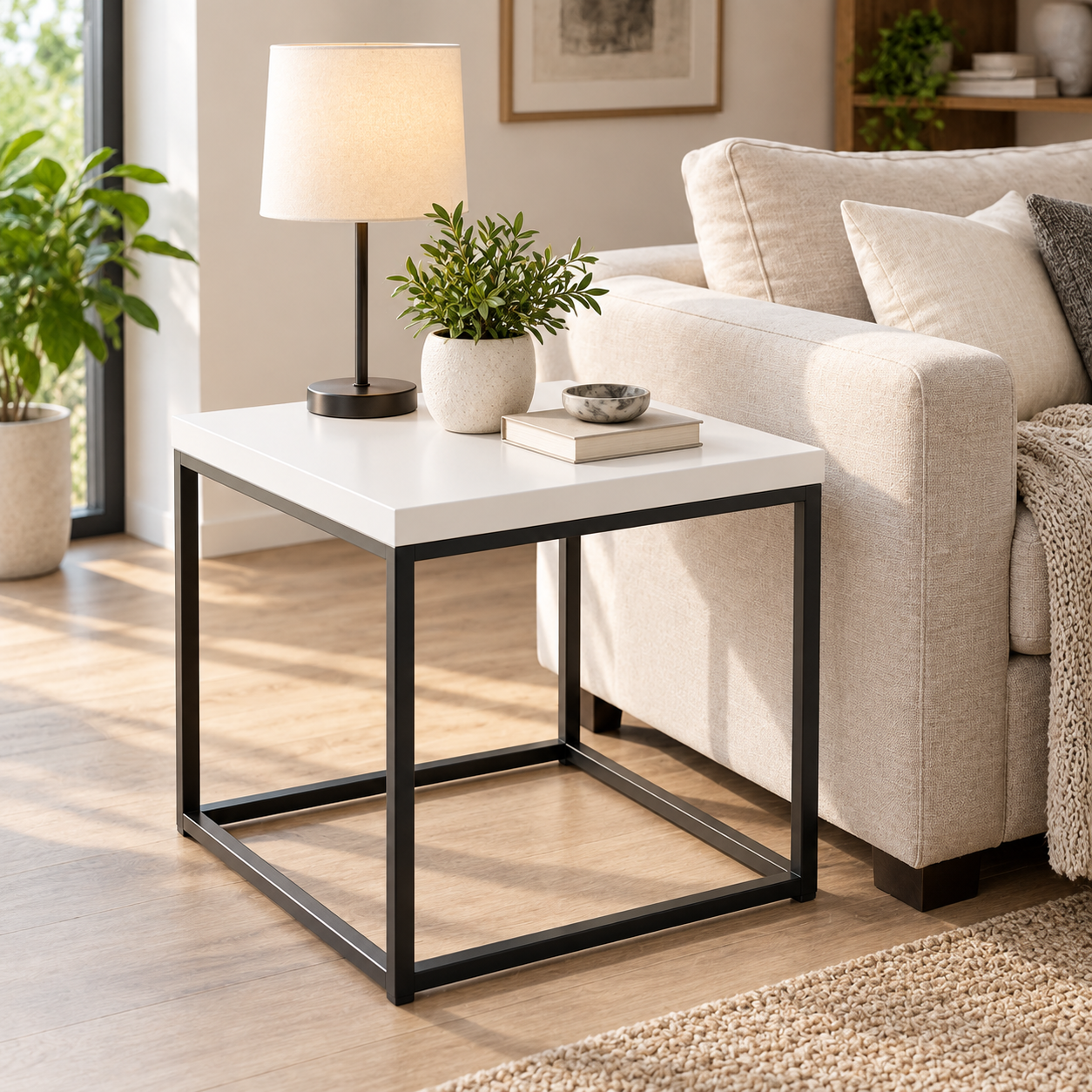 Square White MDF Table Top 0.7" – Smooth Painted DIY Replacement Desk Top