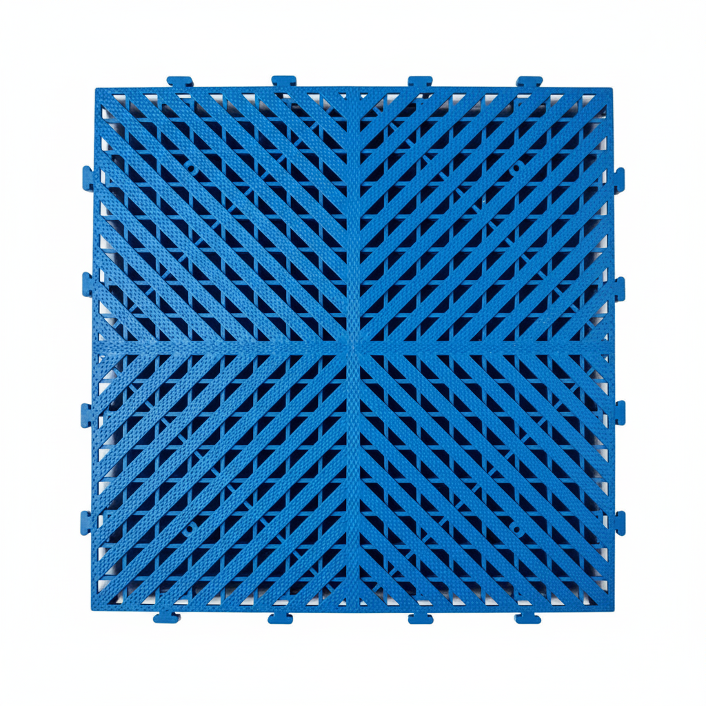 324 Pieces - Heavy-Duty Plastic Floor Covering Tile – Anti-Slip Interlocking Tile for Garage, Car Wash, and Workshop Flooring