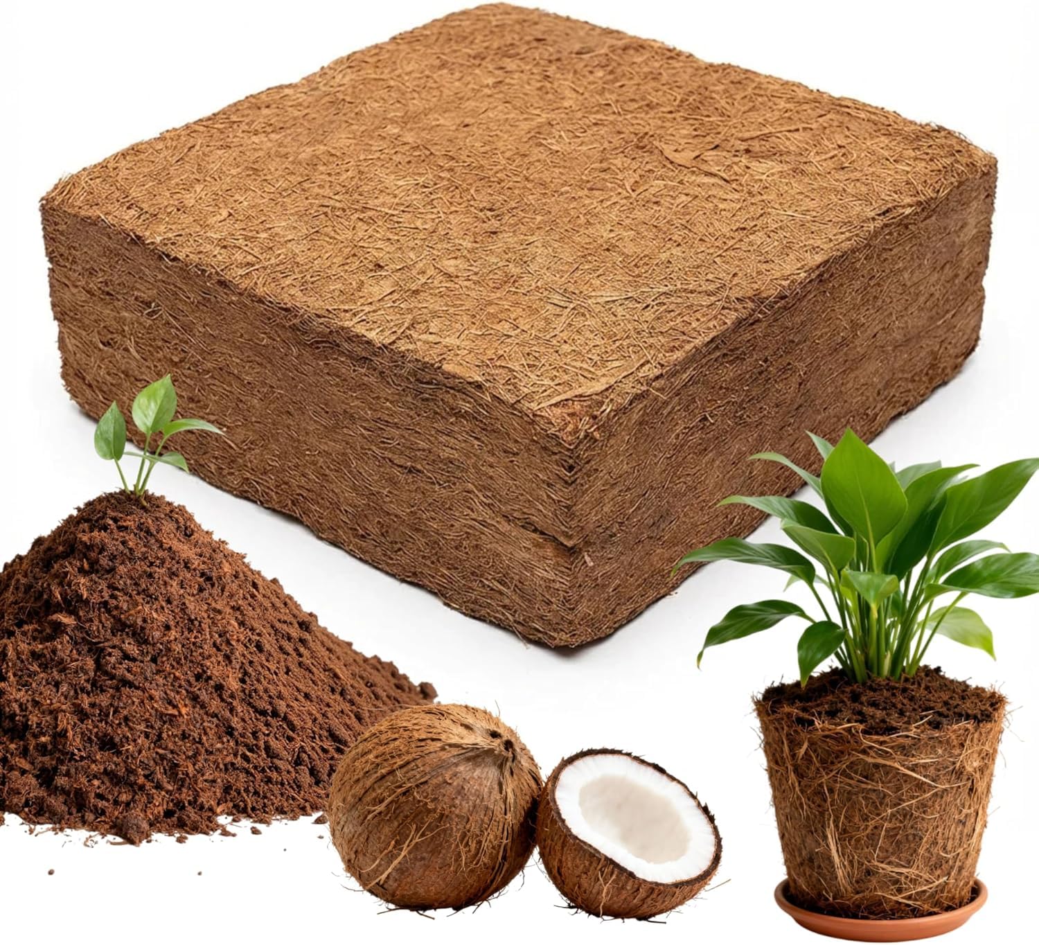 200 x 11 lbs (5kg) Bulk Bricks Coconut Coco Peat Coir Pith - Organic Material Plant Growth, Farming, Nursery, Pot Plants - Delivery via Pallet 2200lbs (1000kg)