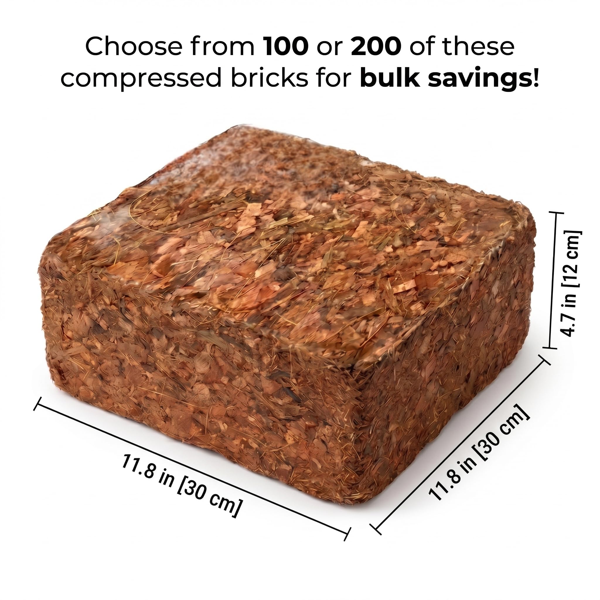 Coco Husk Chips Bricks Bulk 100 or 200 Pack (11 lb / 5 kg Each) – Pre-Washed, Low EC Coconut Substrate for Orchids, Aroids & Hydroponics – Expands 7X – Mulch, Potting Mix & Reptile Bedding (100)