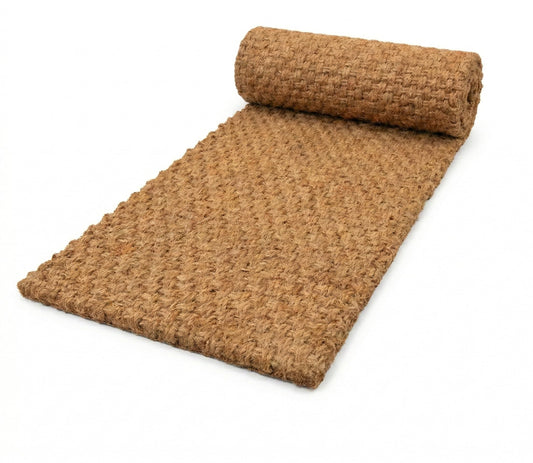 Kikbo Coconut Coir Fiber Mat 8.2ft x 3.2ft (2.5m x 1m) – Outdoor Indoor Rug for Decoration, Beach, Parties, Events Landscaping & Erosion Control - Rustic Natural and Strong, Natural & Biodegradable