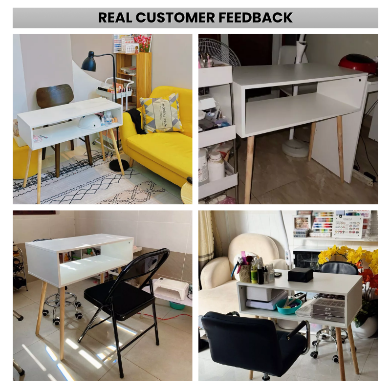 Multipurpose Computer Desk with Storage Drawer – Versatile Writing Study Table for Home Office – Modern Vanity Makeup Table & Professional Nail Tech Salon Desk – Space-Saving Design