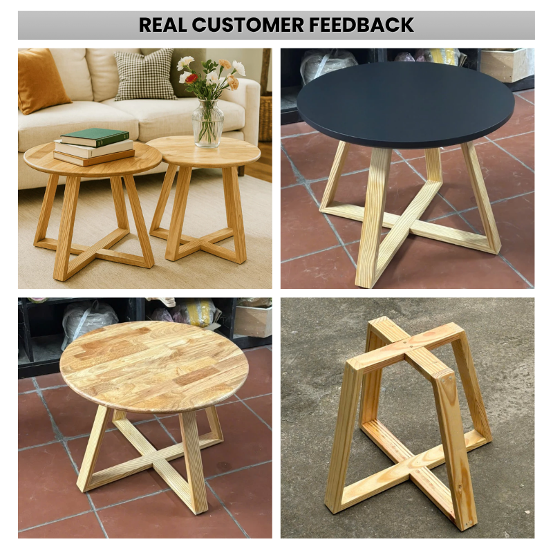 Solid Pine Wood Furniture Legs – Minimalist Natural Wood Legs for Sofa, Coffee Table & Cabinet – DIY Replacement Table Legs with Mounting Hardware