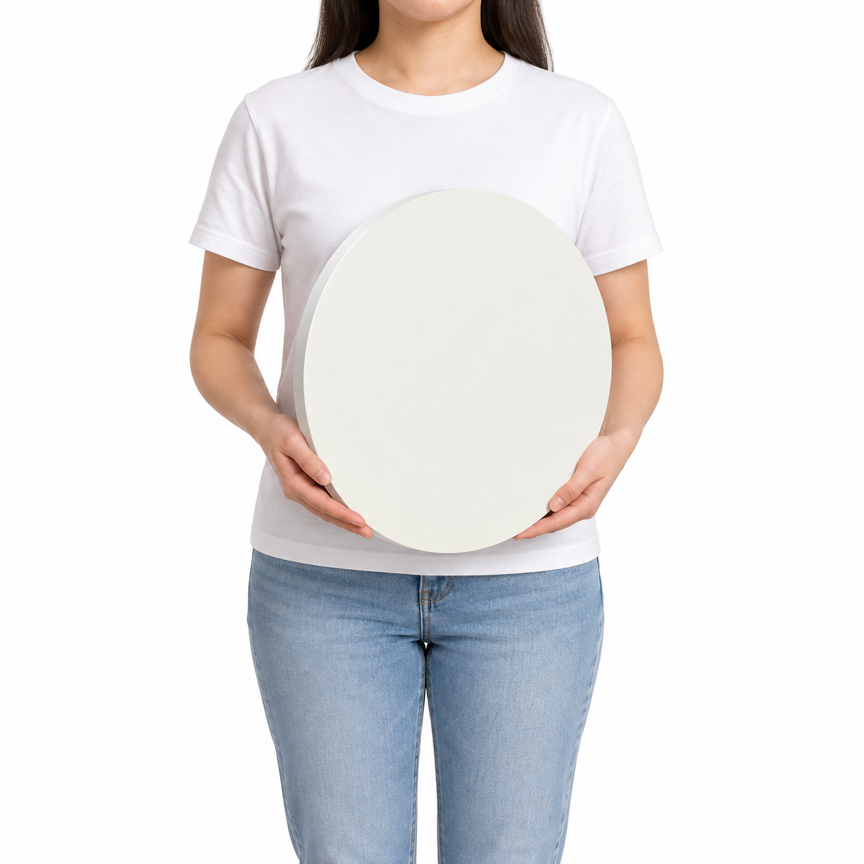 Round White MDF Table Top 0,7"– Smooth Painted DIY Replacement Desk Top