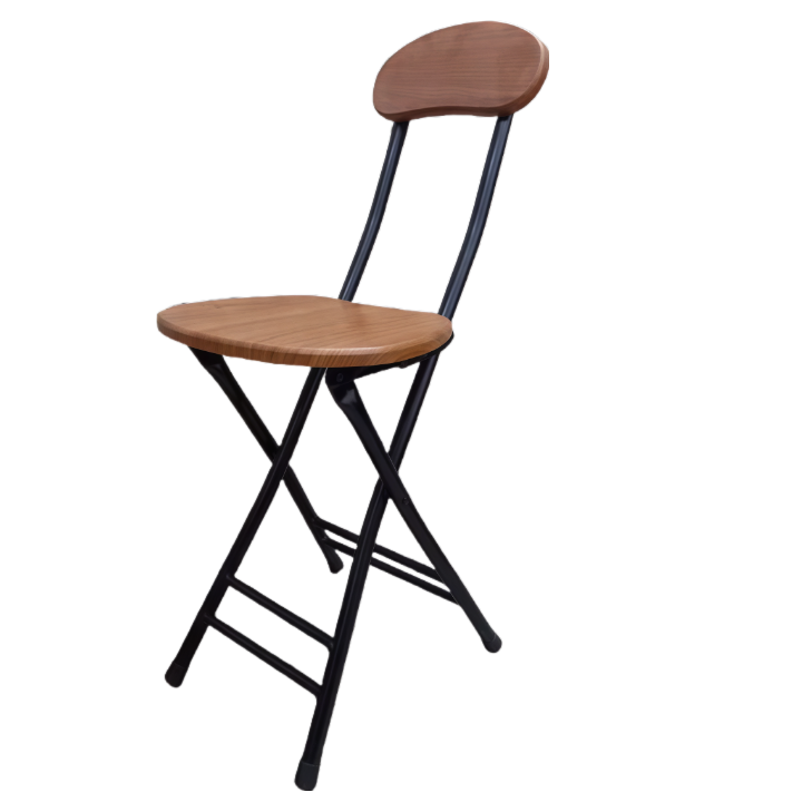 Foldable Wooden Chair with Backrest – Space-Saving Dining or Desk Chair