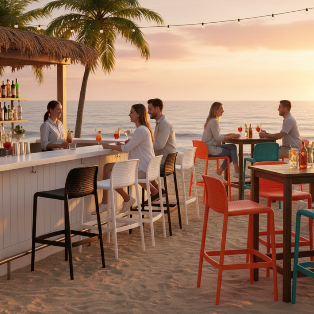 20 or 44pcs Bar Stool Tall Chairs for Indoor and Outdoor Dining and Entertainment - Perforated, Sturdy, Stackable and Light Weight