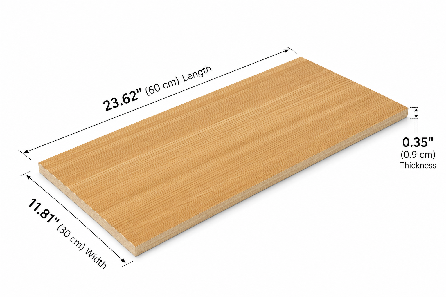 9mm (0.35") MDF Wood Panels with Double-Sided Wood Grain Melamine Finish – Choose Size – Textured Laminated Board for Shelving, Wall Panels, Partitions, Cabinets & DIY Projects