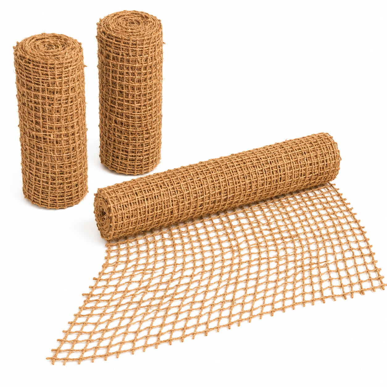 Coir Netting Mat 65ft x 39in Rolls, Stronger Than Jute/Hessian Stop Soil Erosion on Hills, Riverbanks & Garden - Longer Lasting Coconut Fiber 3-5 Years