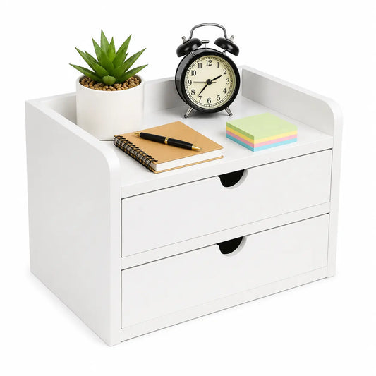 Preassembled Desktop Shelf Organizer, Compact Wooden Desk Bookshelf for Home Office, Study Room & Bedroom, Space Saving Storage for Books, Plants & Desk Accessories 12.6 x 8.7 x 8.3 Kikbo