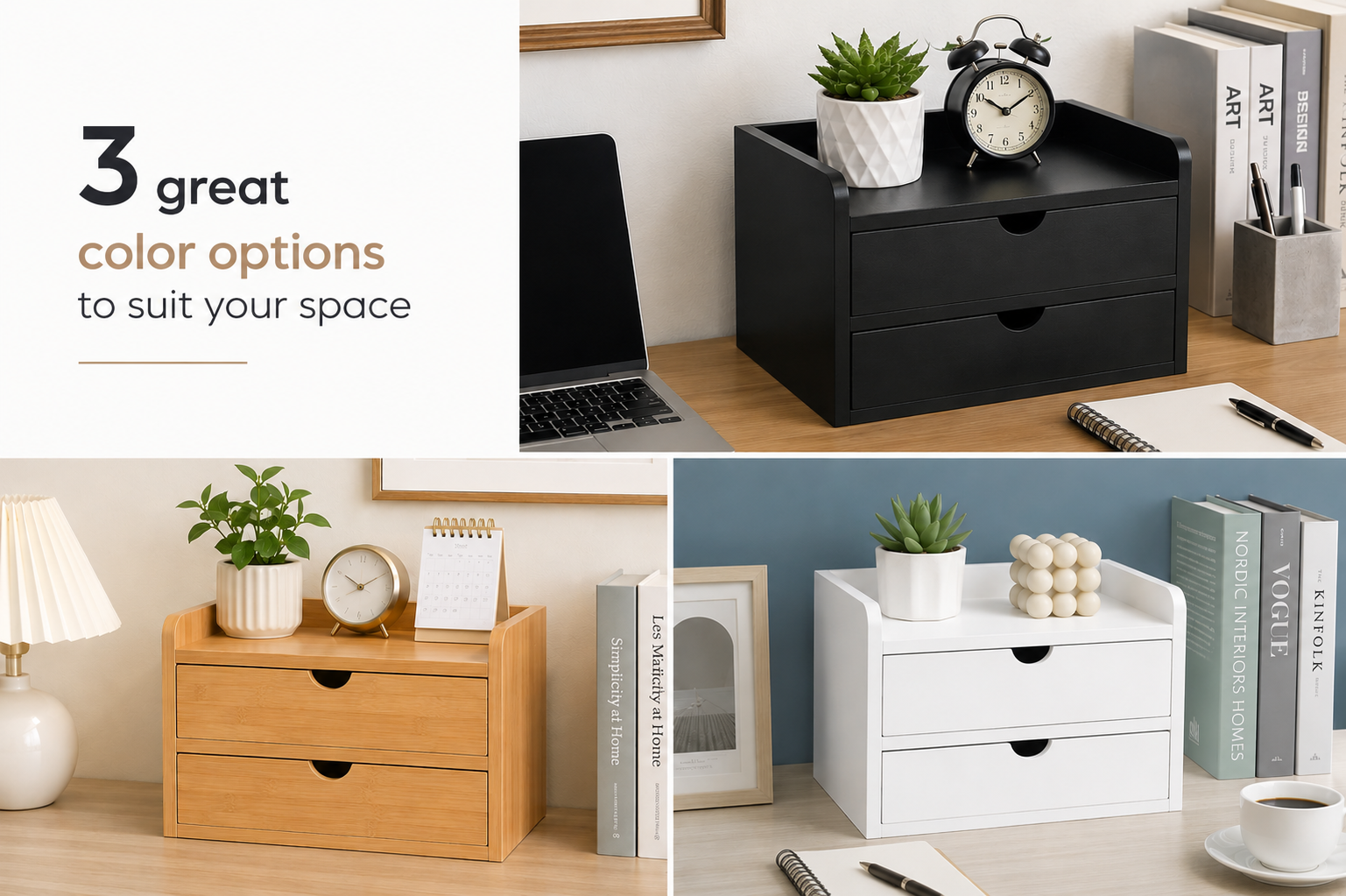 Preassembled Desktop Shelf Organizer, Compact Wooden Desk Bookshelf for Home Office, Study Room & Bedroom, Space Saving Storage for Books, Plants & Desk Accessories 12.6 x 8.7 x 8.3 Kikbo