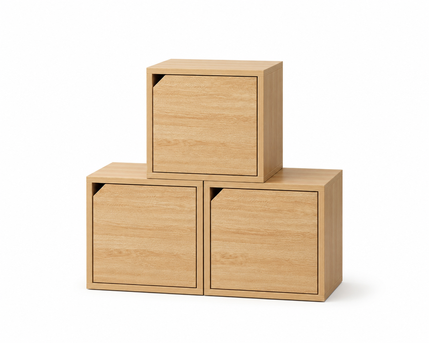 Modular Storage Cube with Door, 11.8" x 11.8" [30 x 30 x 30cm] Multipurpose Wooden Bookshelf and Closet Organizer, Stackable Shelving Unit with Optional Removable Interior Shelf