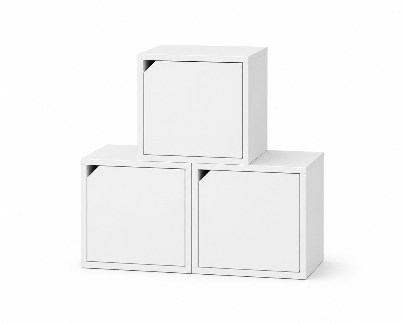 Modular Storage Cube with Door, 11.8" x 11.8" [30 x 30 x 30cm] Multipurpose Wooden Bookshelf and Closet Organizer, Stackable Shelving Unit with Optional Removable Interior Shelf