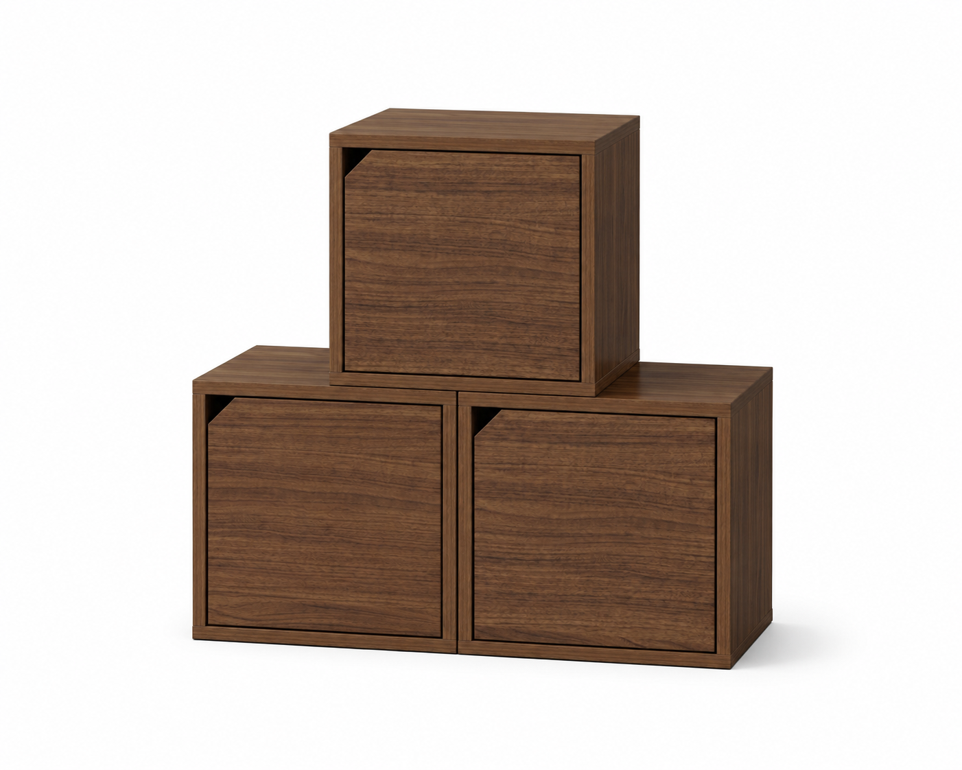 Modular Storage Cube with Door, 11.8" x 11.8" [30 x 30 x 30cm] Multipurpose Wooden Bookshelf and Closet Organizer, Stackable Shelving Unit with Optional Removable Interior Shelf