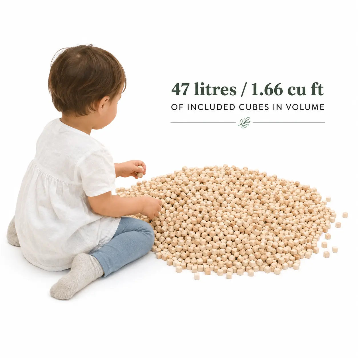22lbs Natural Hinoki Cypress Wood Cubes for Children's Sensory Play for Preschoolers - Calming & Tactile Sensory Play Kikbo