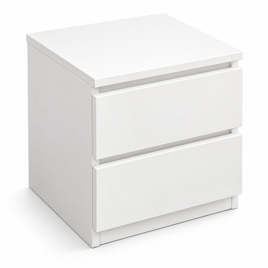 Modern White Mini Nightstand – Compact 2/3-Drawer Bedside Table for Bedroom