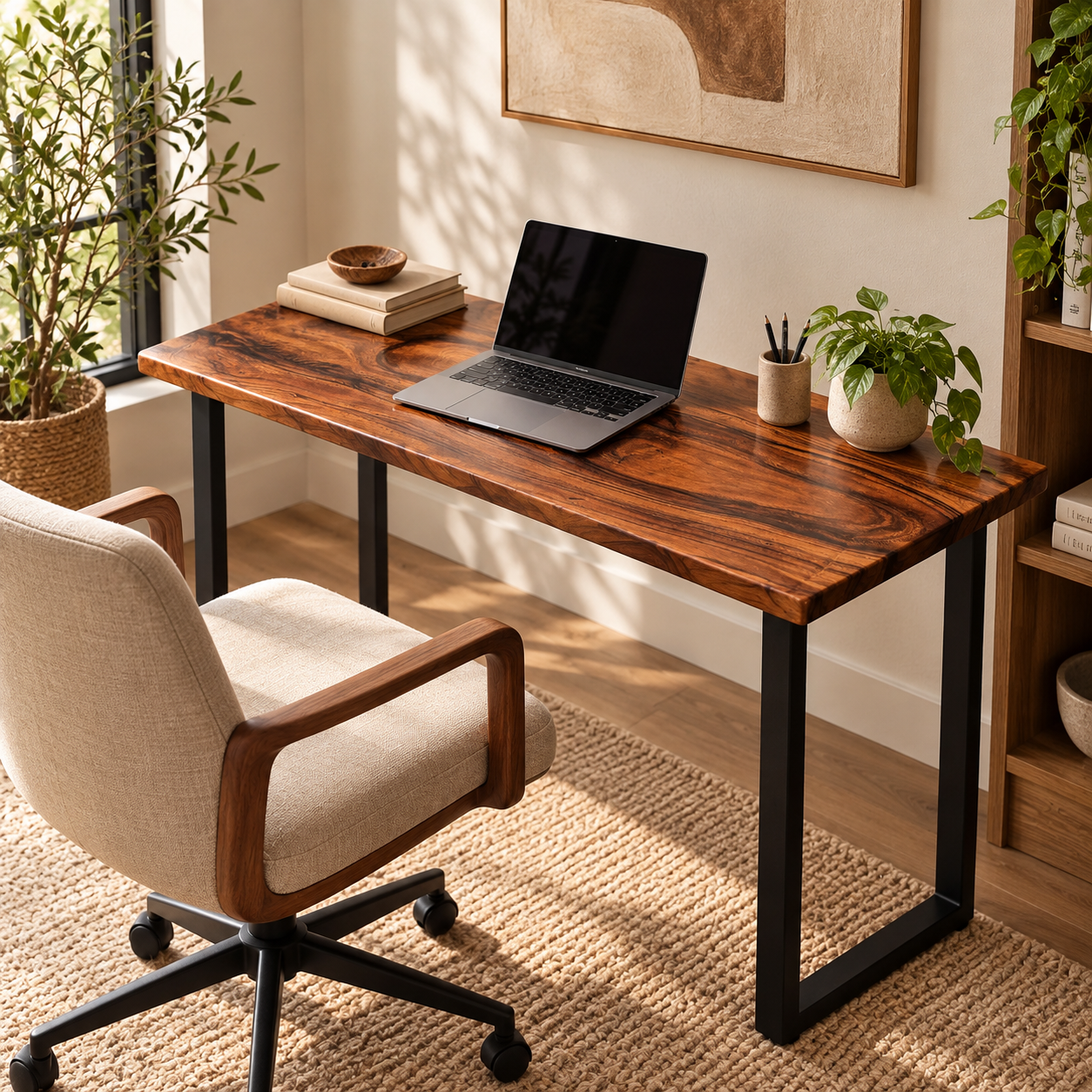 Rectangle Monkey Pod Wood Table Top – Solid Natural Suar Slab Board