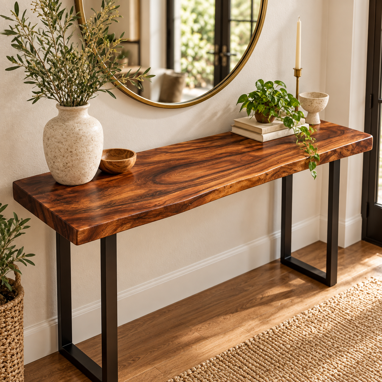 Rectangle Monkey Pod Wood Table Top – Solid Natural Suar Slab Board