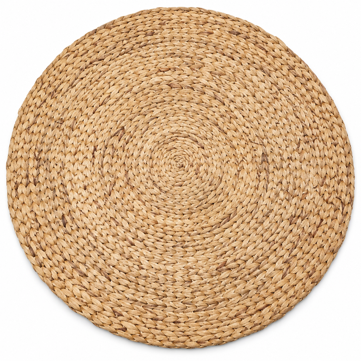 Set of 2 Water Hyacinth Area Rug – Natural Woven Boho Floor Mat, Round