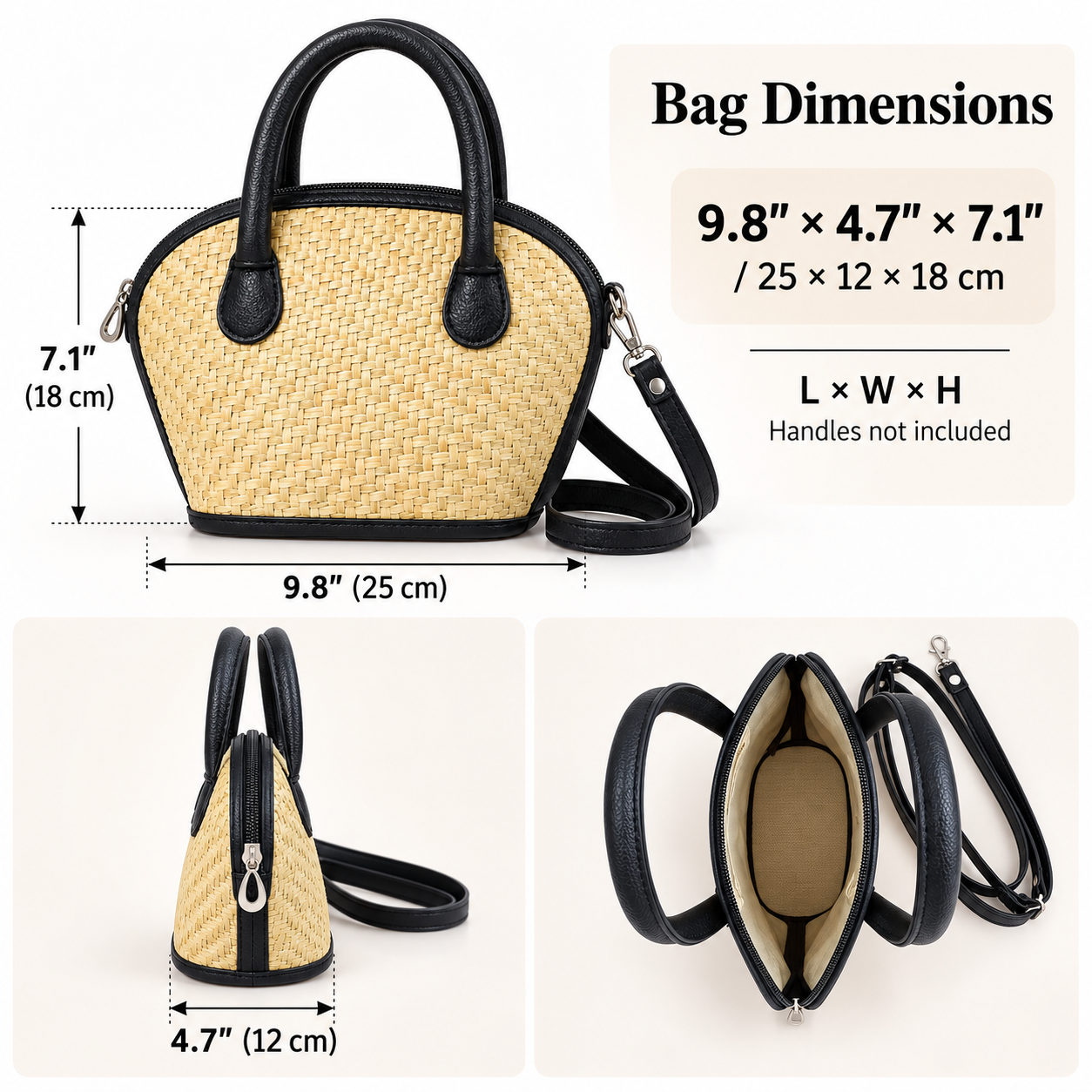 Mini Woven Straw Handbag – Handmade Natural Grass Summer Tote Bag