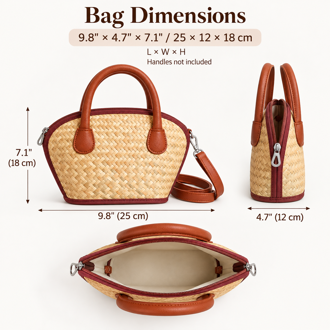 Mini Woven Straw Handbag – Handmade Natural Grass Summer Tote Bag
