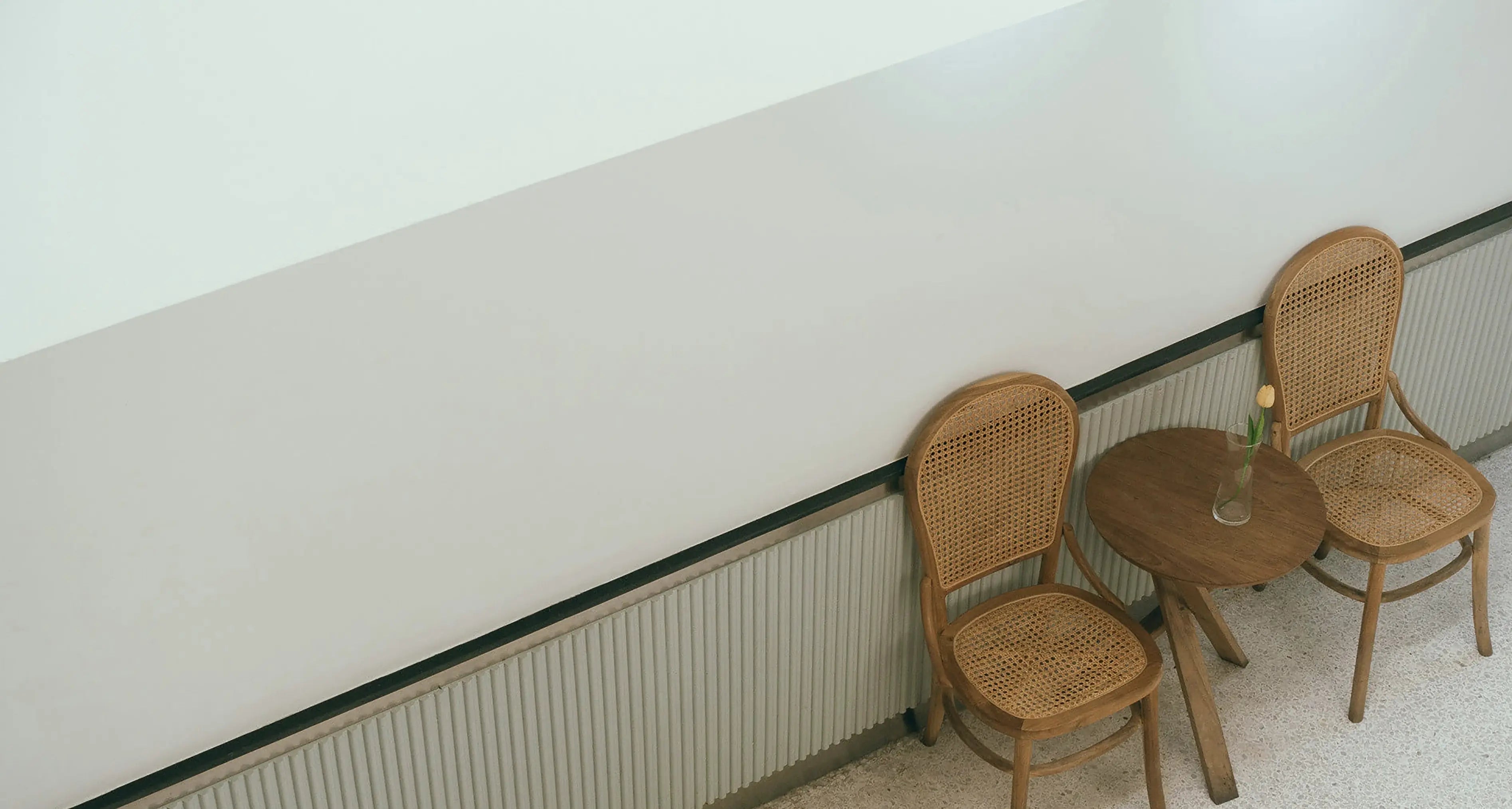 A set of wooden chair and table